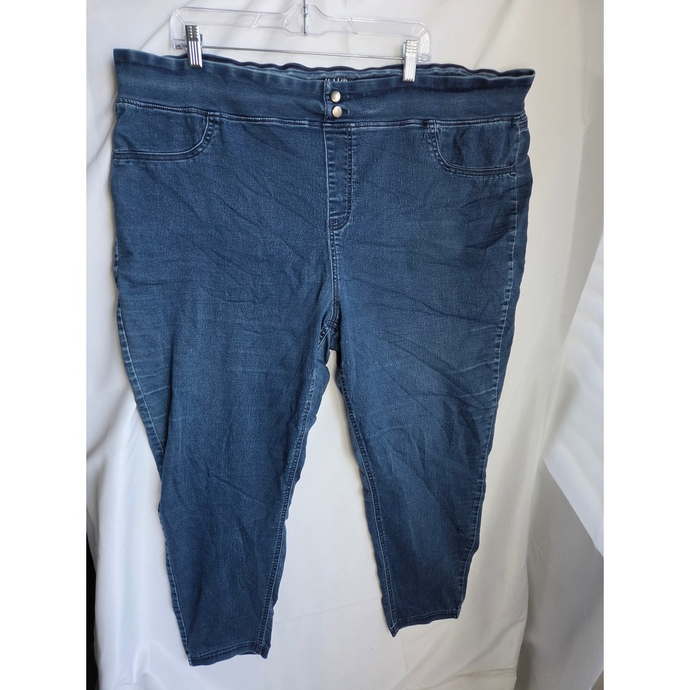 Terra & Sky Pull-On Jeggings Womens Dark Blue Dark Wash Slim High
